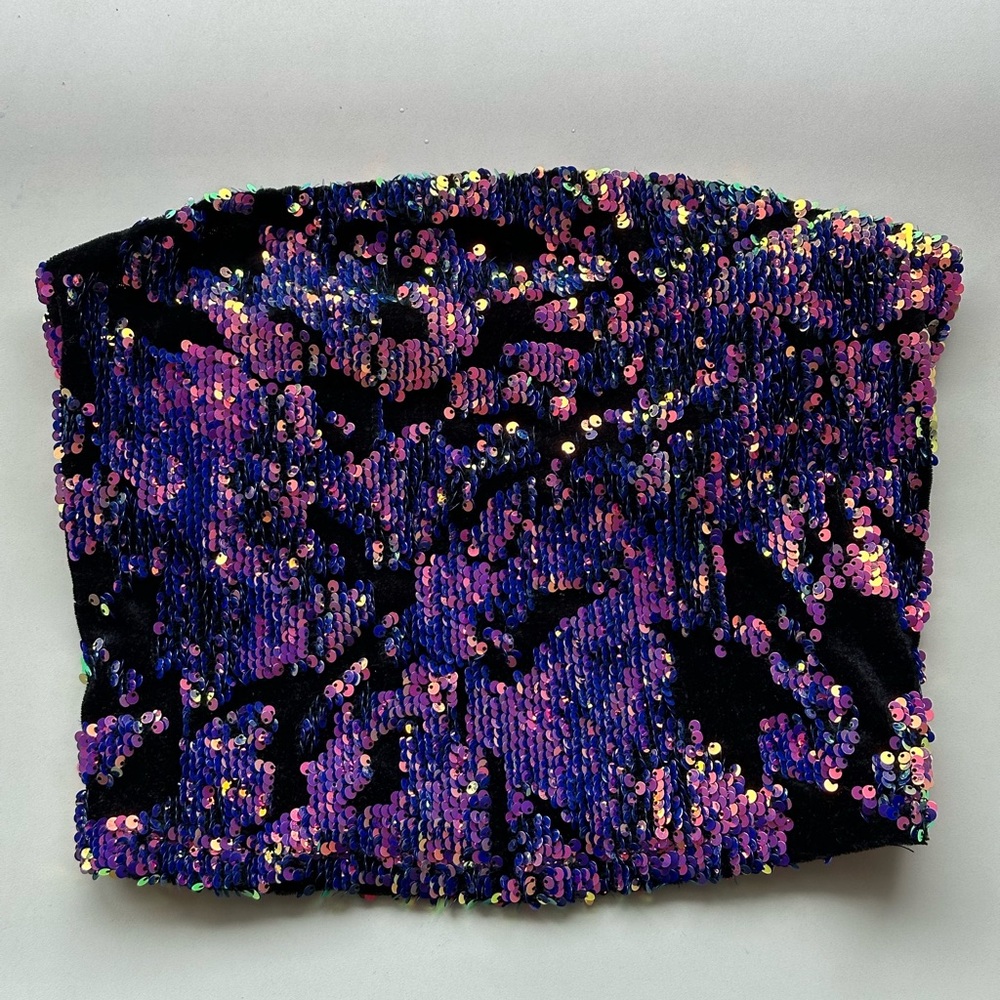 Urban outfitters sparkle and velvet tube top size S